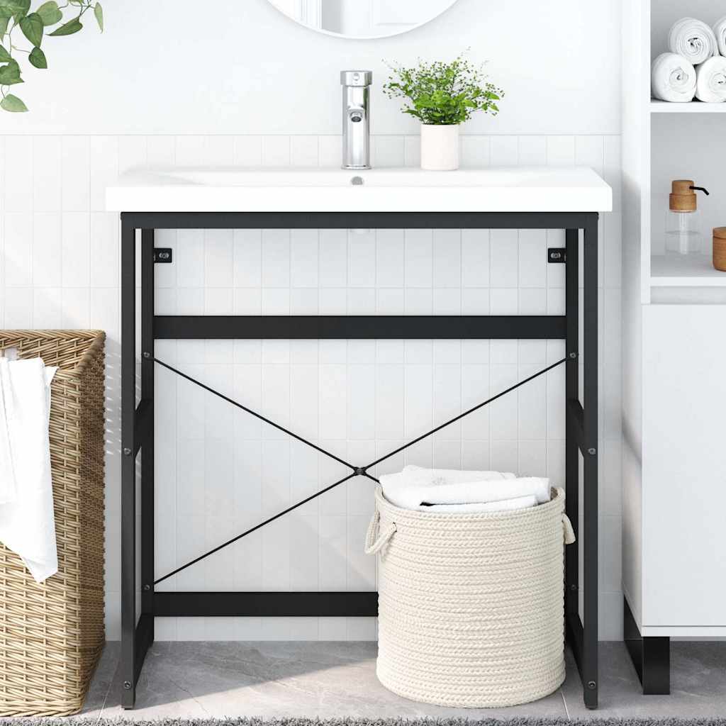 vidaXL Badezimmer Waschtischgestell Weiß 40x38x83 cm Eisen