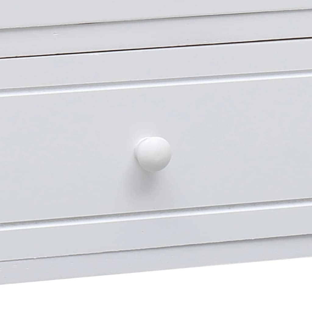 vidaXL TV-Schrank Weiß 108x30x40 cm Massivholz Paulownia