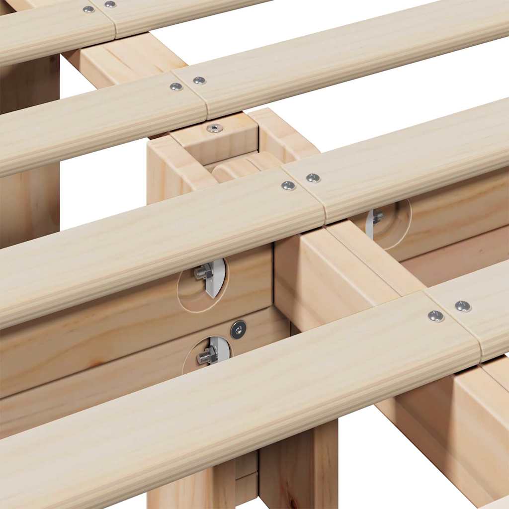 vidaXL Bettrahmen Braun 200 x 200 cm Massives Kiefernholz