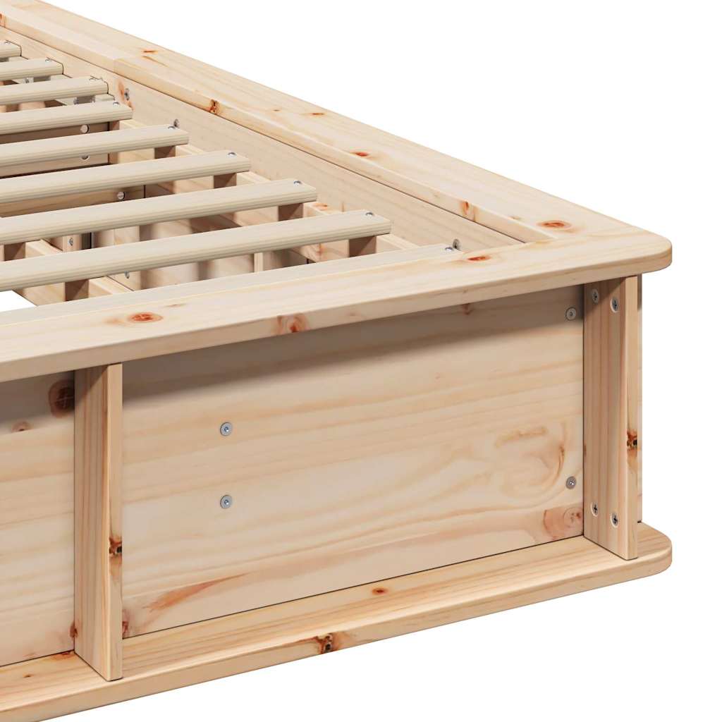 vidaXL Bettrahmen Braun 200 x 200 cm Massives Kiefernholz