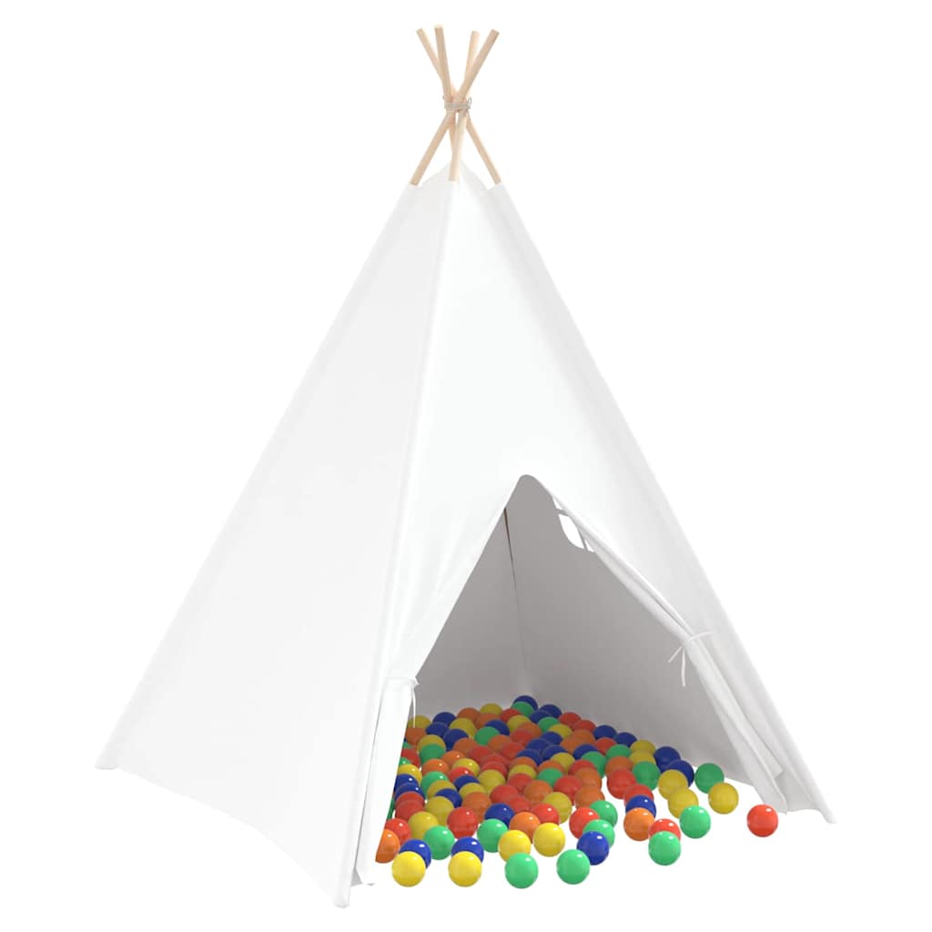 vidaXL Teepee Zelt Weiß 120 x 120 x 150 cm Stoff und Plastik