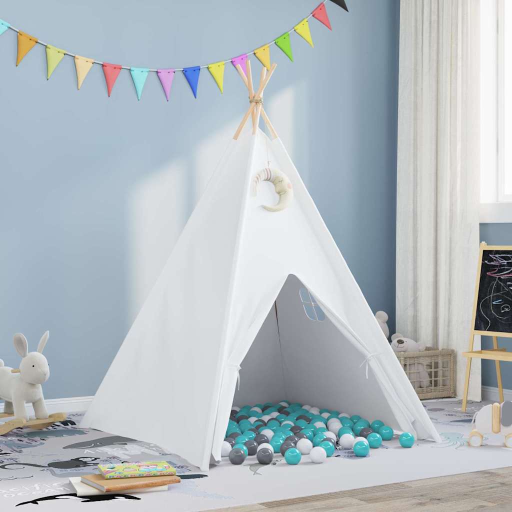vidaXL Teepee Zelt Weiß 120 x 120 x 150 cm Stoff und Plastik