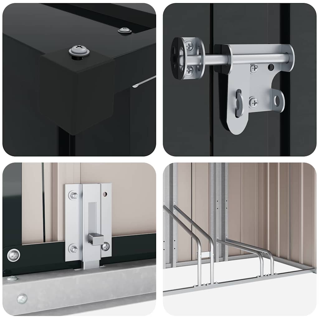 vidaXL Fahrradspeicher 3 pcs Anthrazit 215 x 206 x 157 cm Metall