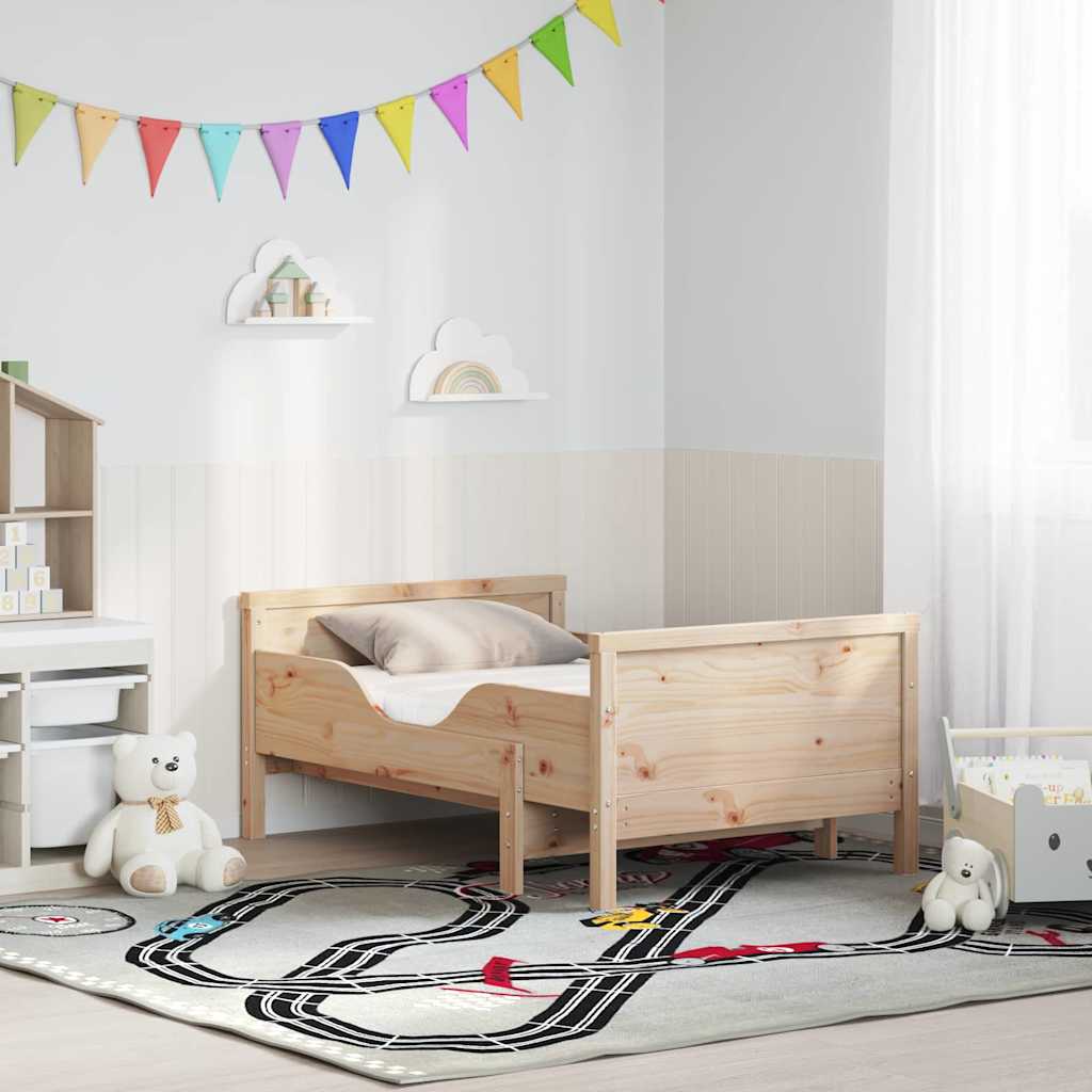 vidaXL Bettrahmen mit Matratze Braun 80 x 200 cm Massives Kiefernholz