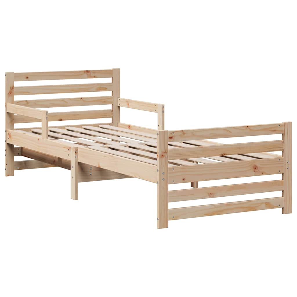 vidaXL Bettrahmen mit Matratze Braun 80 x 200 cm Massives Kiefernholz