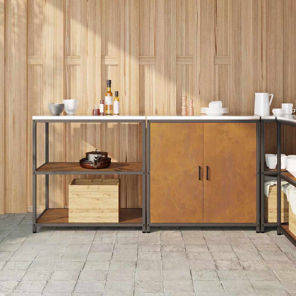 vidaXL Aufbewahrungsset für die Küche mit Regal mit Tür 2 pcs Schwarz