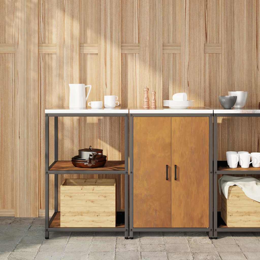 vidaXL Aufbewahrungsset für die Küche mit Regal mit Tür 2 pcs Schwarz