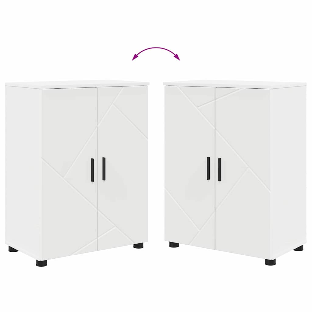 vidaXL Badezimmermöbel-Set mit Regal 4 pcs Weiß Sperrholz und Metall