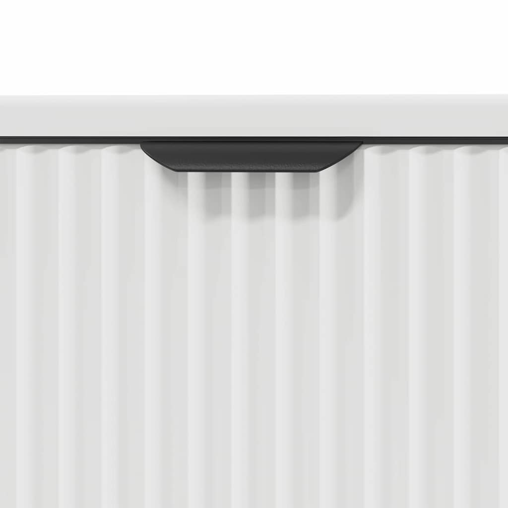 vidaXL Badezimmermöbel-Set mit Regal 2 pcs Weiß Sperrholz und Metall