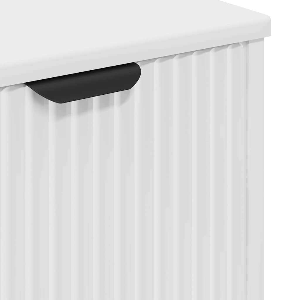 vidaXL Badezimmermöbel-Set mit Regal 3 pcs Weiß Sperrholz und Metall