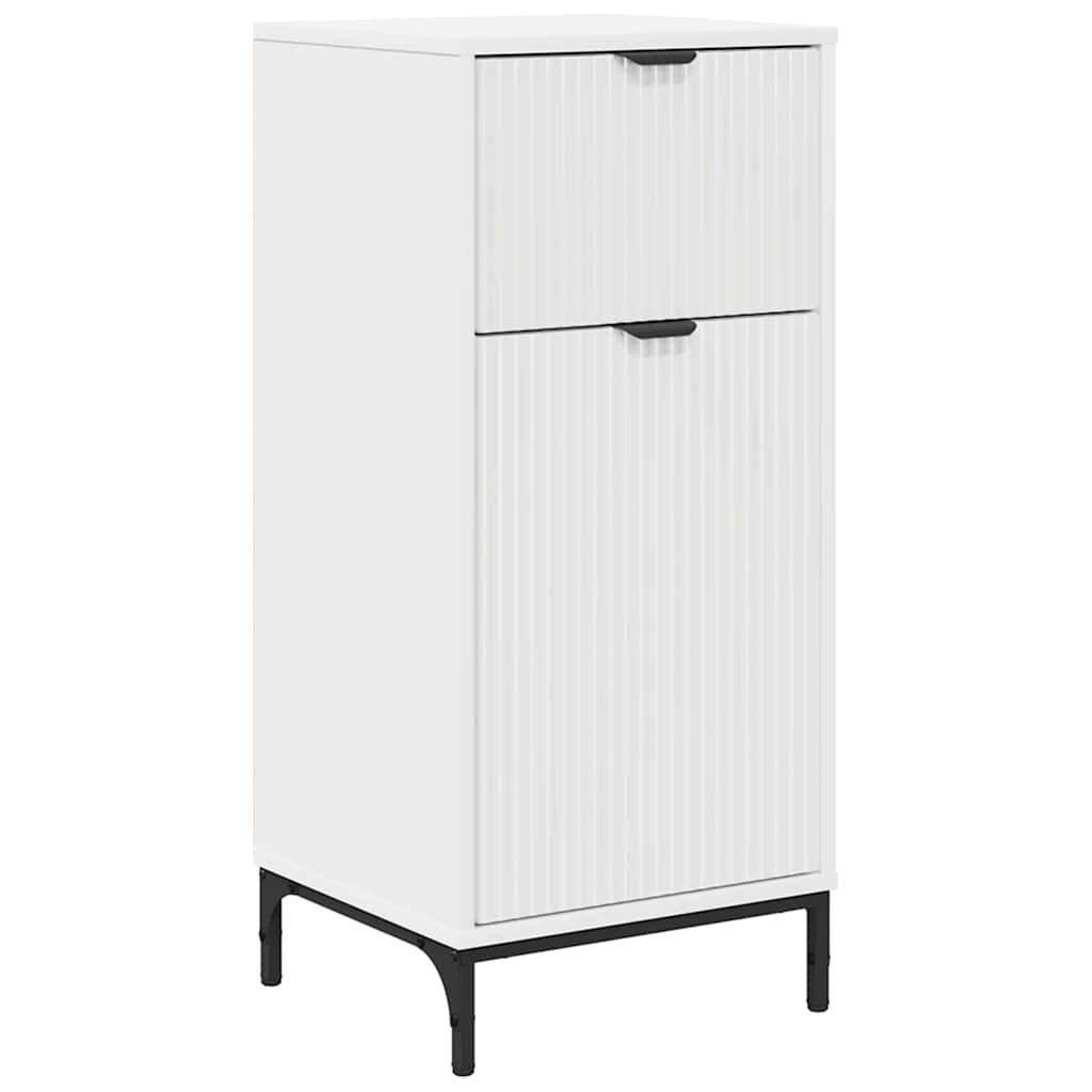 vidaXL Badezimmermöbel-Set mit Schubladen Weiß Holzwerkstoff, Metall