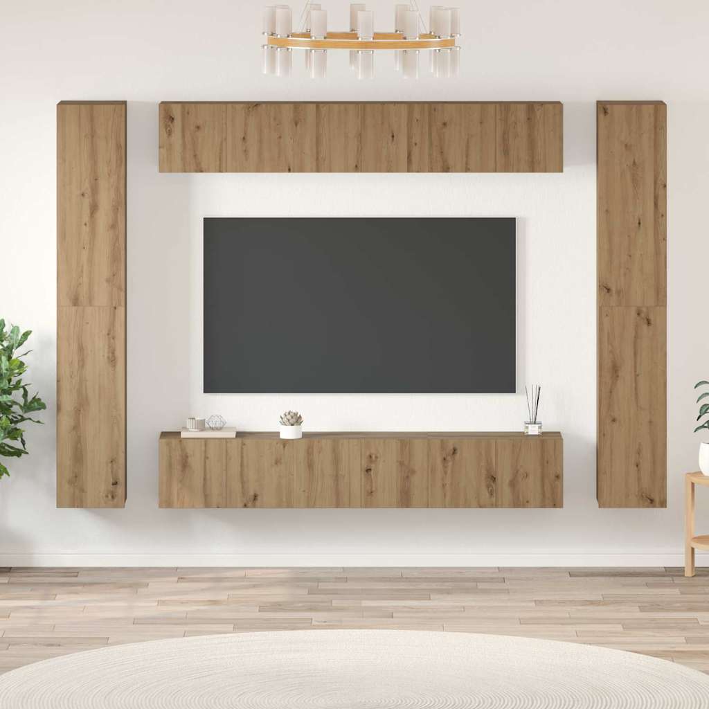 vidaXL 4-tlg. TV-Schrank-Set Weiß Holzwerkstoff