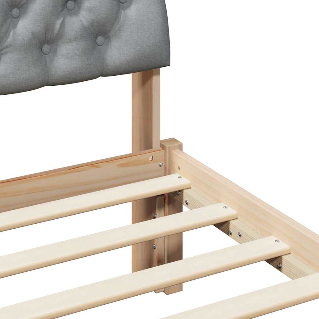 vidaXL Bettgestell Braun und hellgrau 200 x 200 cm Massivholz Kiefer