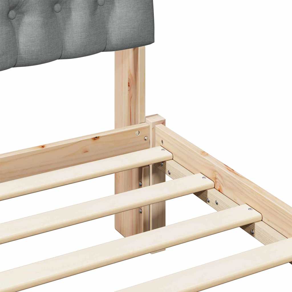 vidaXL Bettgestell mit gepolstertem Kopfteil Braun 200 x 200 cm