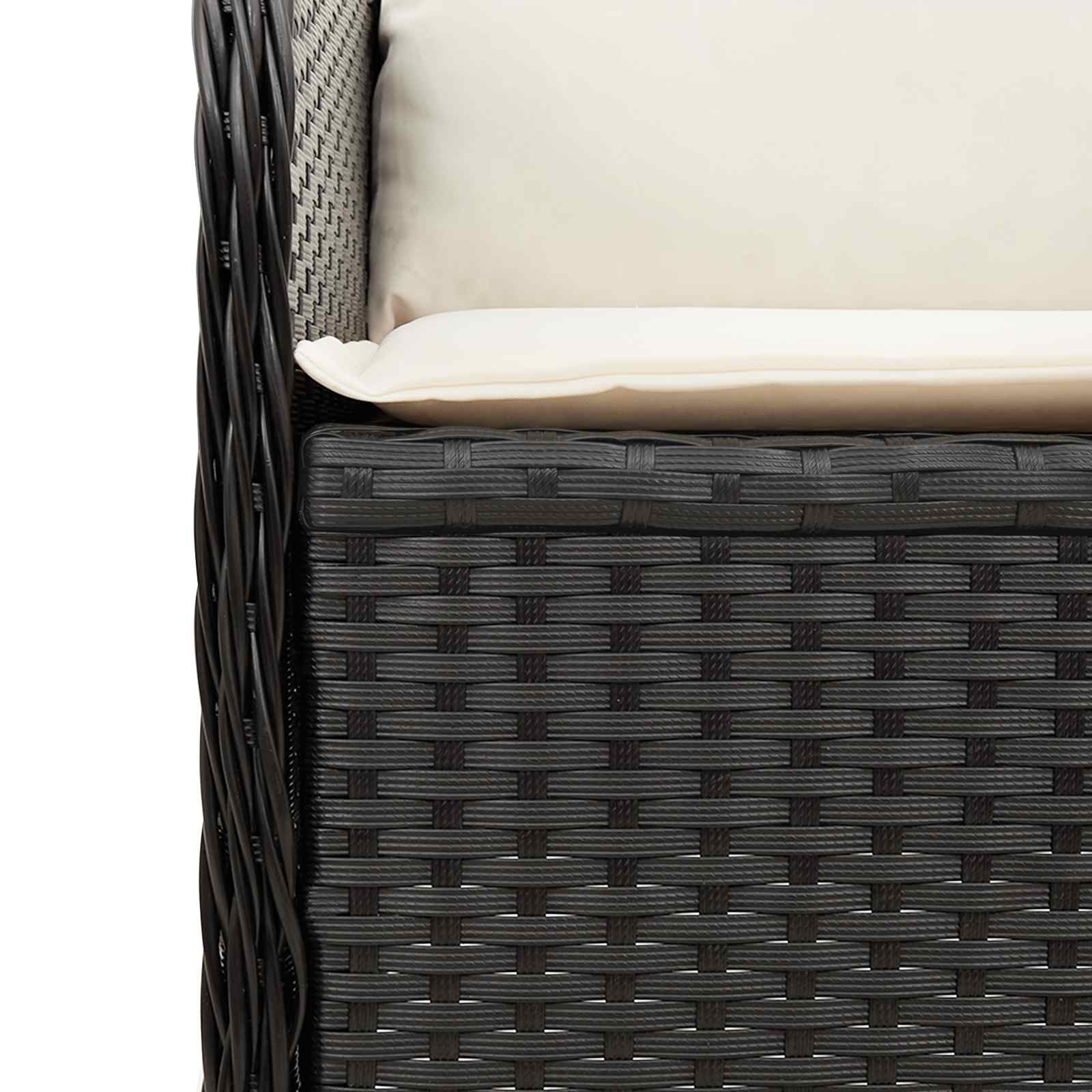 vidaXL Gartenbank Schwarz Poly-Rattan