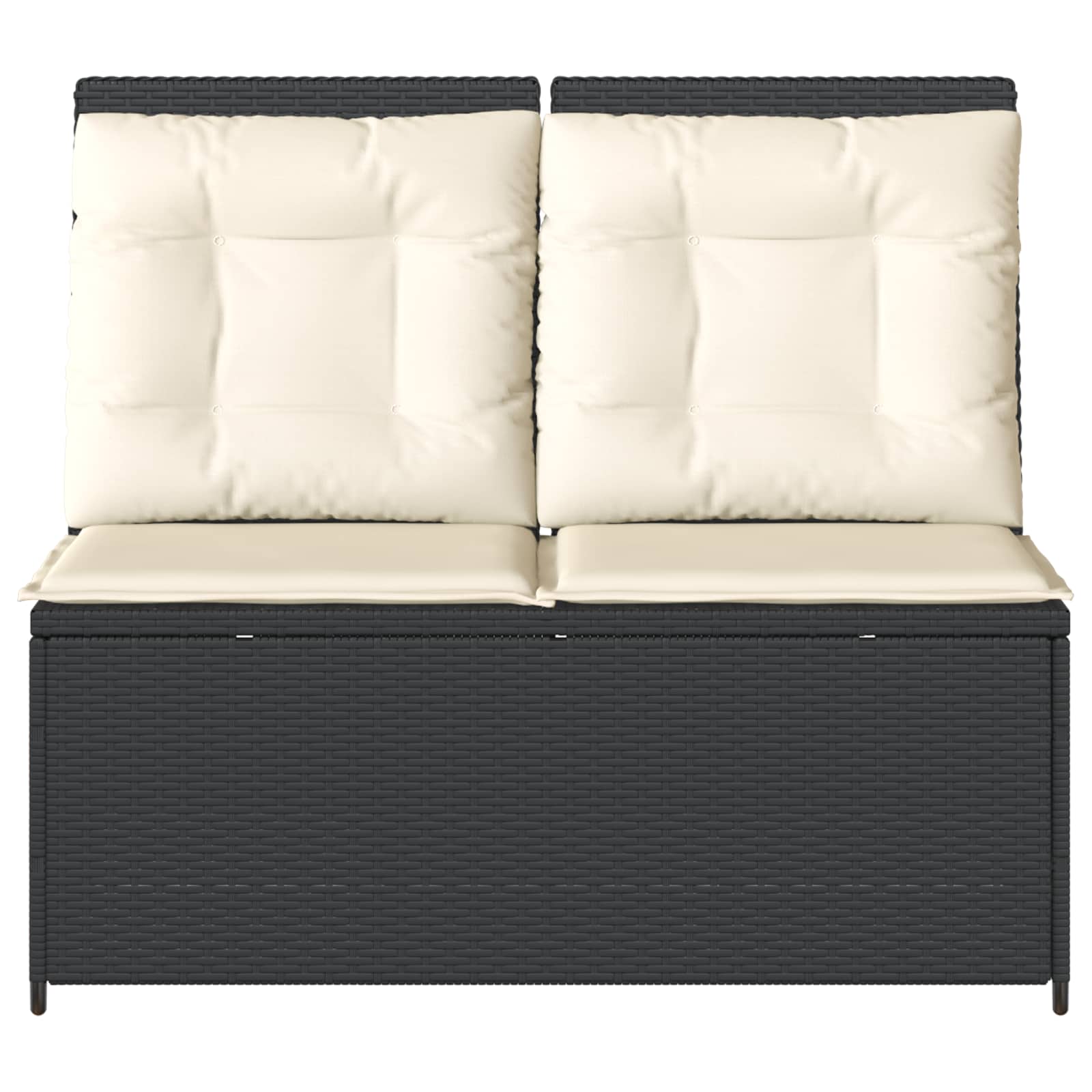 vidaXL Gartenbank Schwarz Poly-Rattan