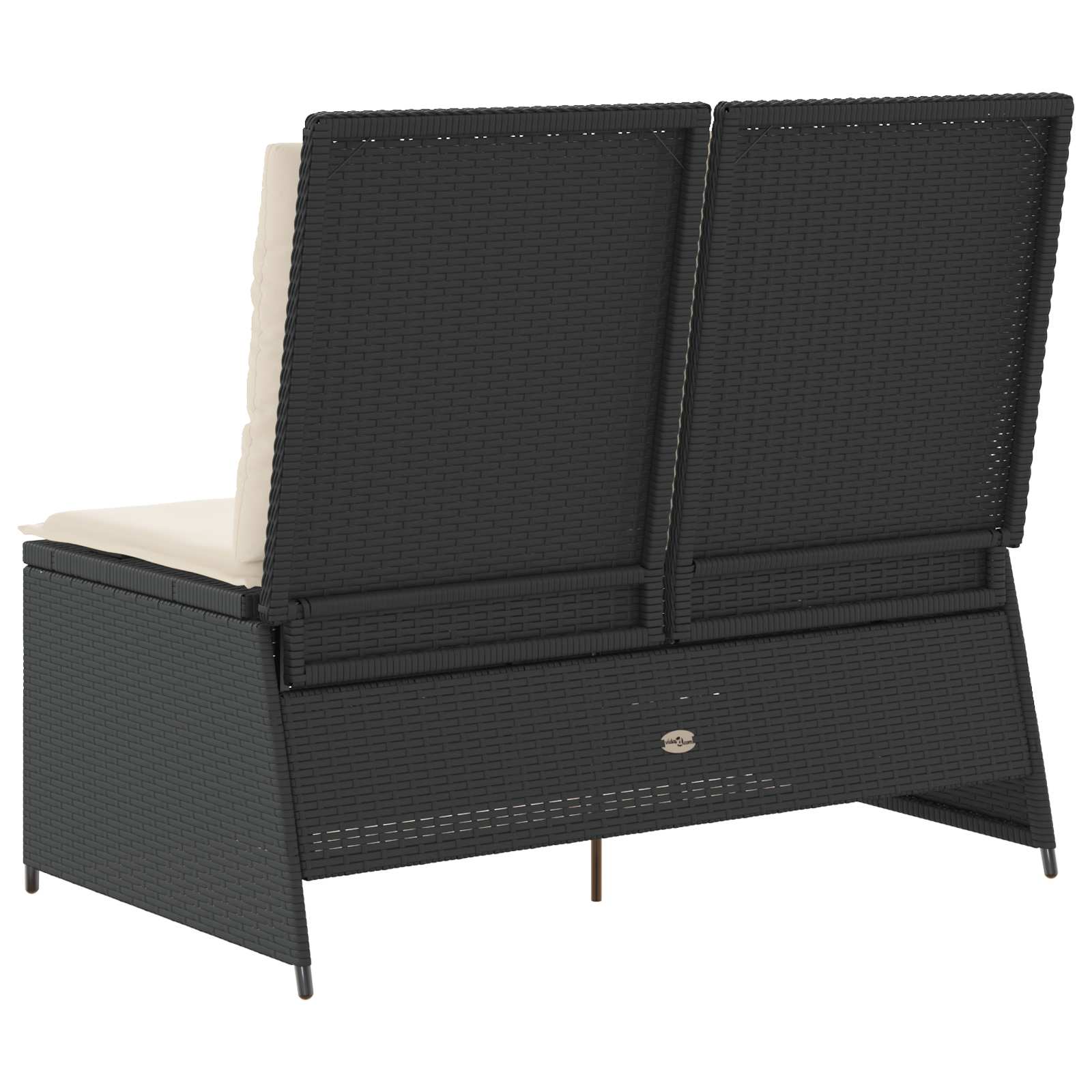 vidaXL Gartenbank Schwarz Poly-Rattan