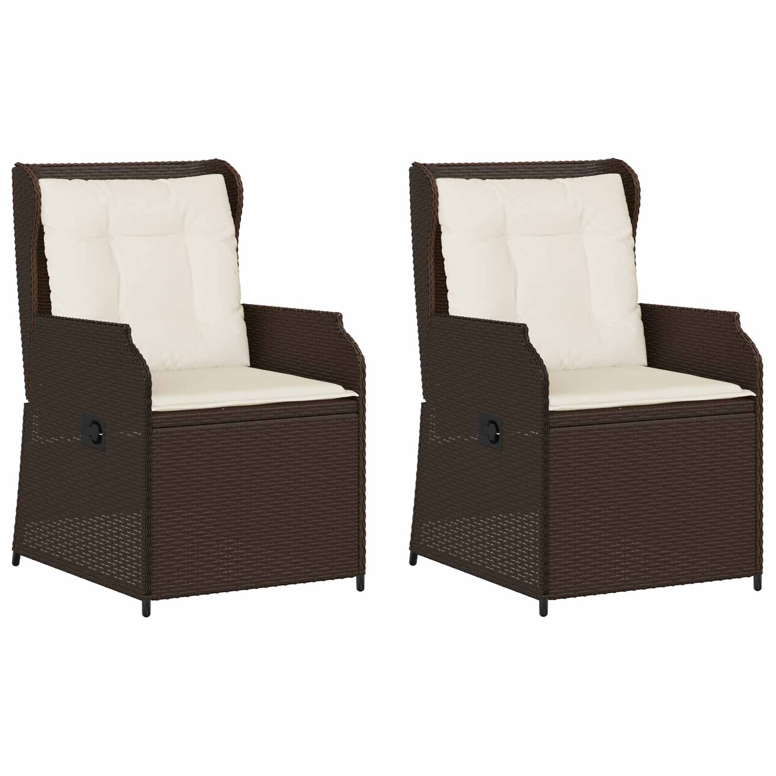vidaXL Gartenbank 2 pcs Braun Poly-Rattan