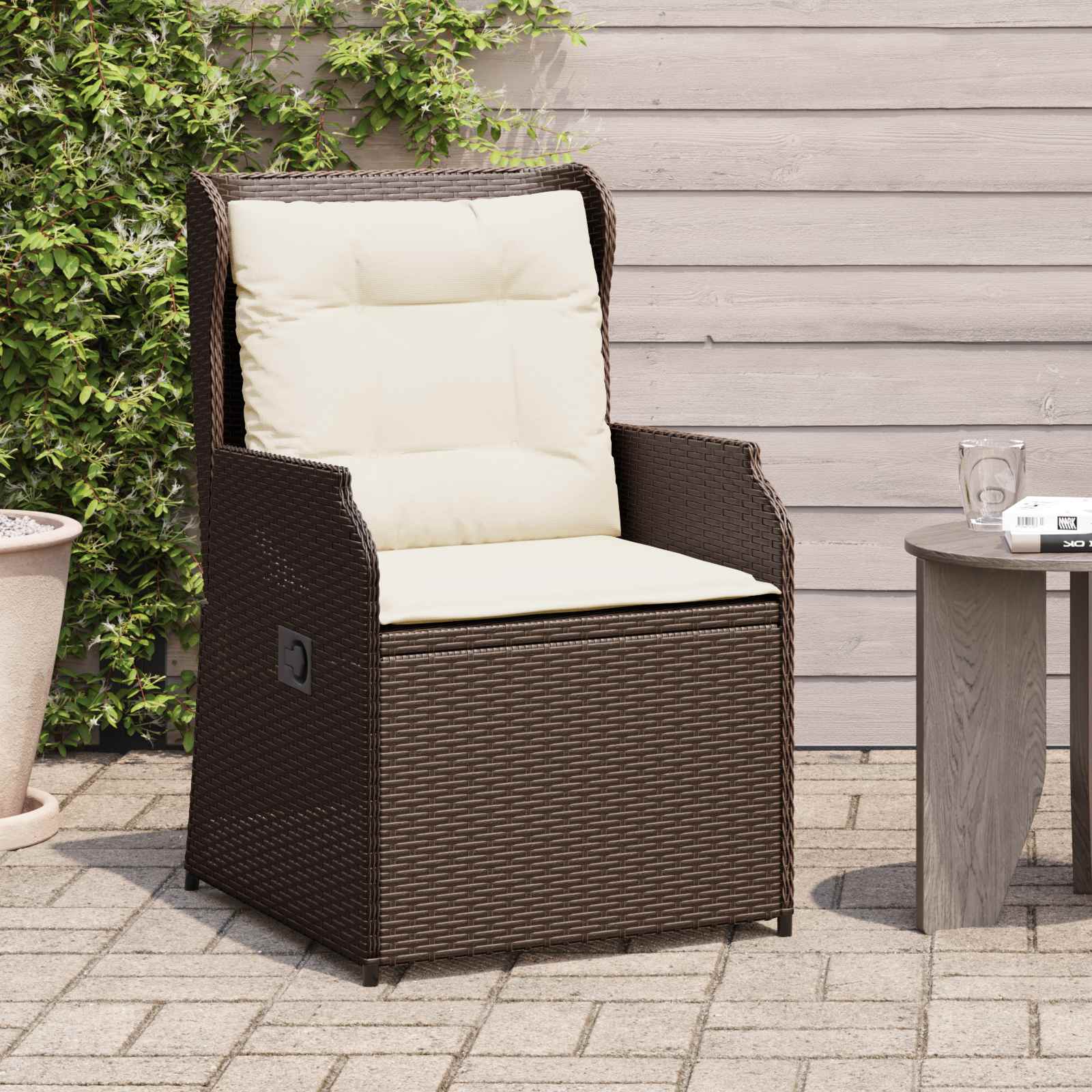 vidaXL Gartenbank 2 pcs Braun Poly-Rattan