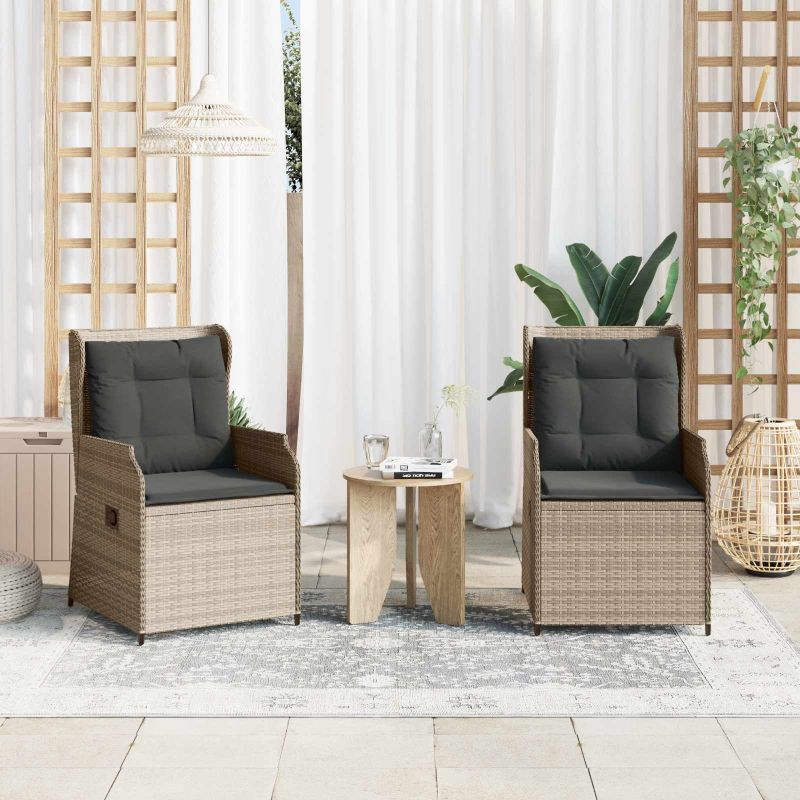 vidaXL Gartenbank 2 pcs Braun Poly-Rattan