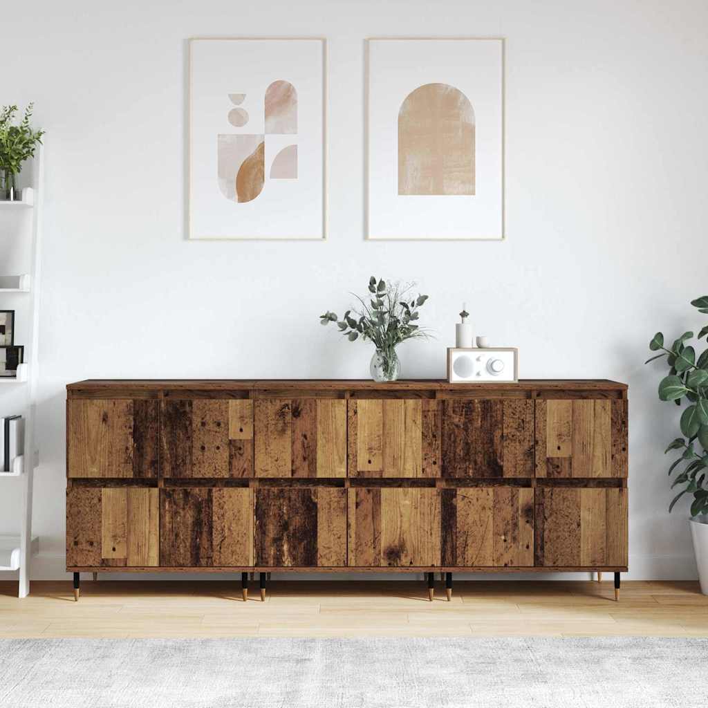 vidaXL Sideboards 2 Stk. Weiß Holzwerkstoff
