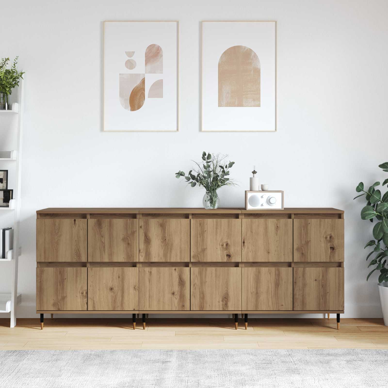 Sideboards 2 Stk. Weiß Holzwerkstoff
