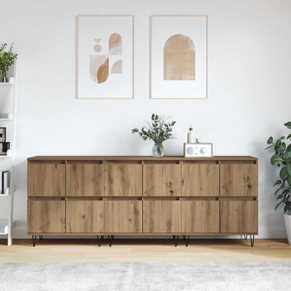 vidaXL Sideboards 2 Stk. Sonoma-Eiche Holzwerkstoff