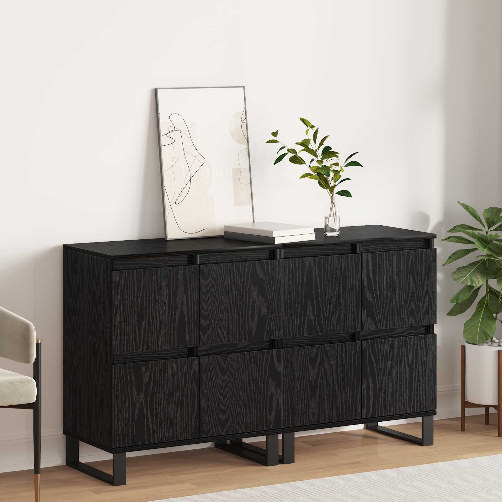 Sideboards 2 Stk. Weiß Holzwerkstoff
