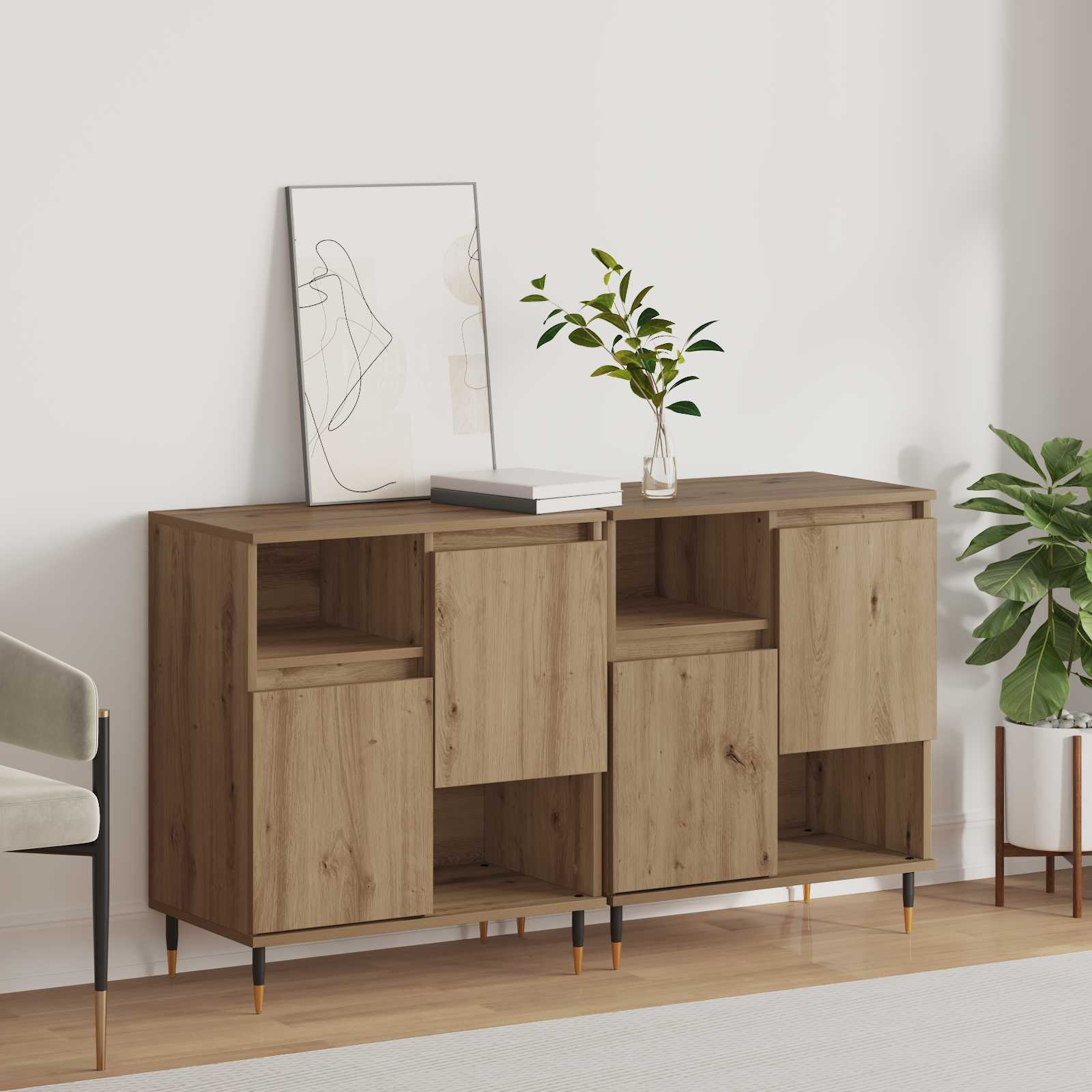 Sideboards 2 Stk. Sonoma-Eiche Holzwerkstoff