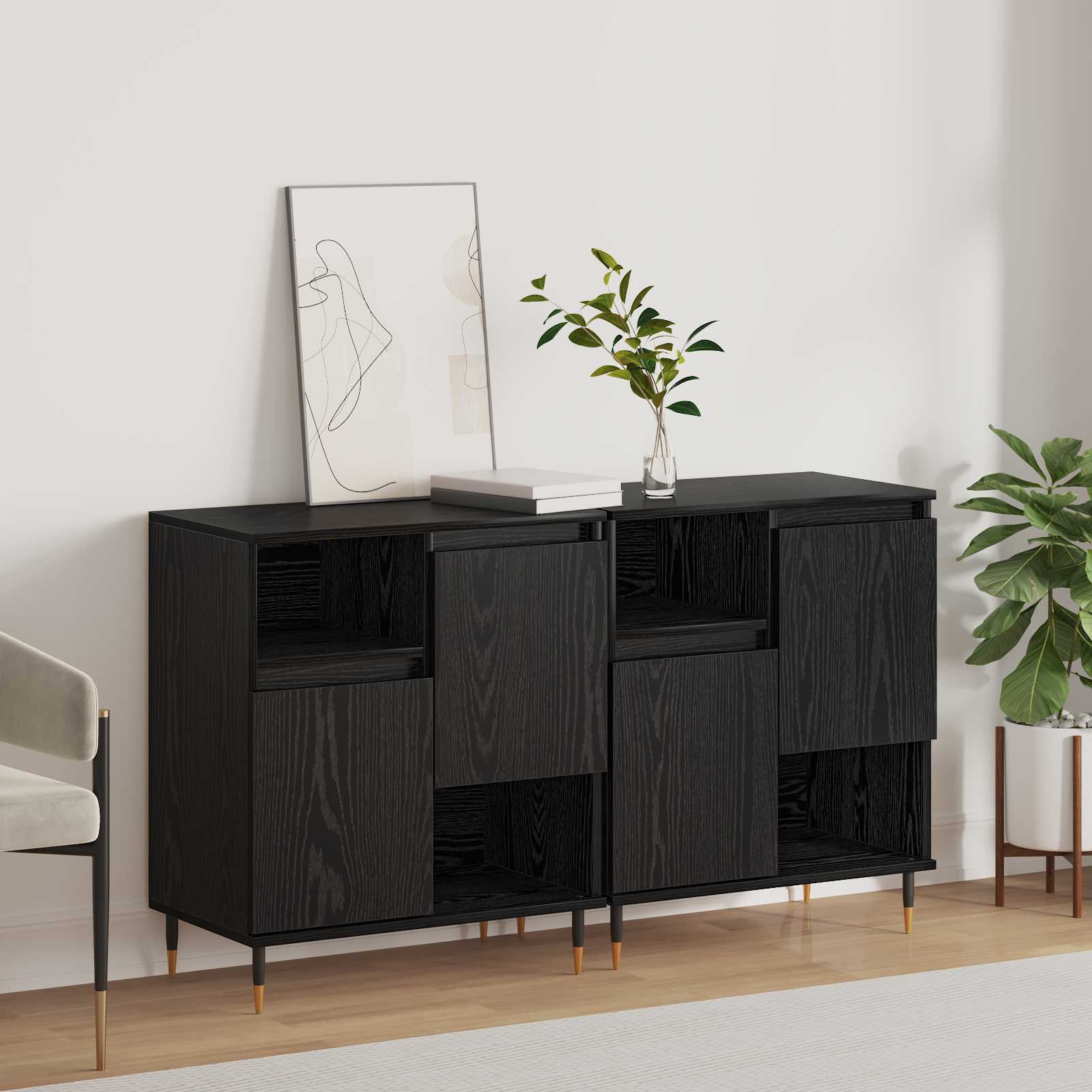 Sideboards 2 Stk. Sonoma-Eiche Holzwerkstoff