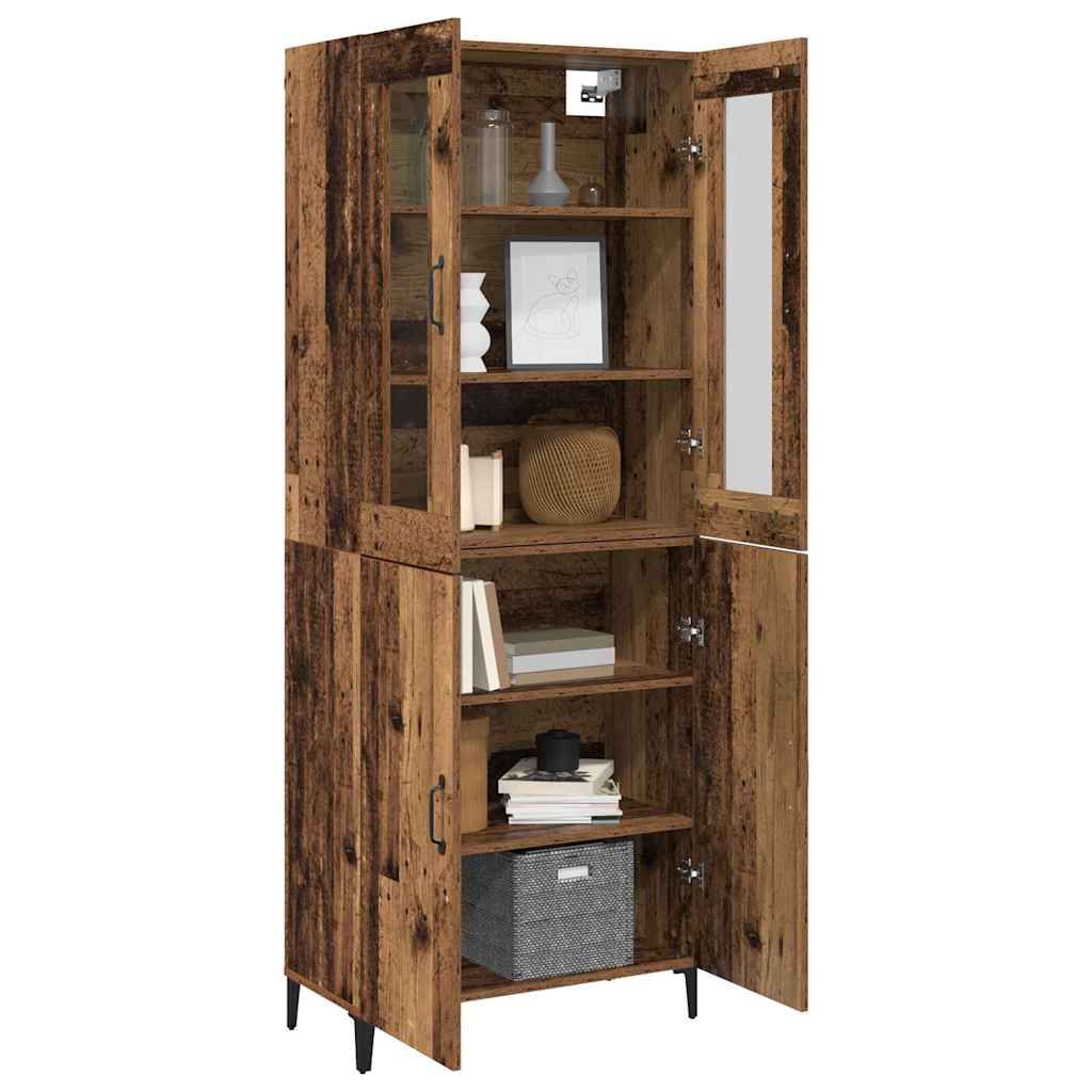 vidaXL Highboard 2 pcs Altholz Holzwerkstoff