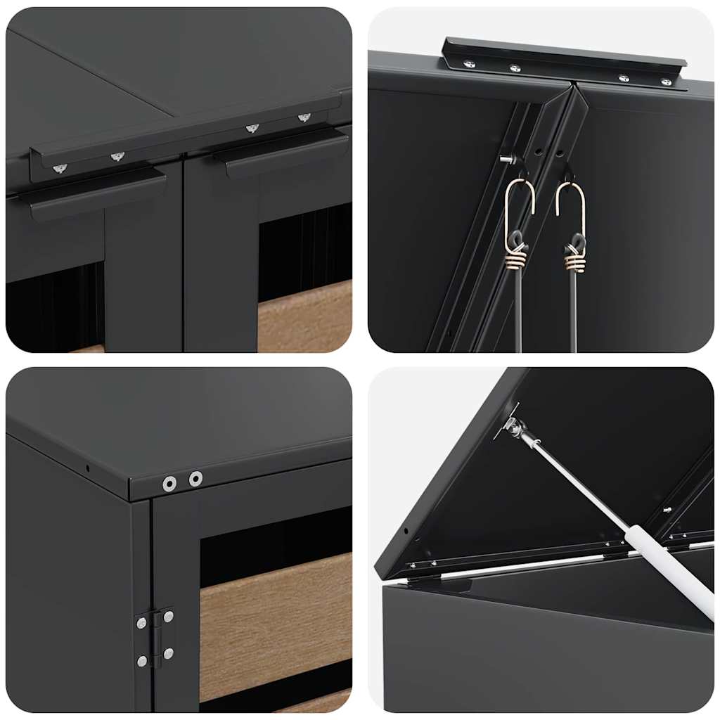 vidaXL Wagenmüllbehälter für 2 Behälter 136 x 77,5 x 115,5 cm Stahl