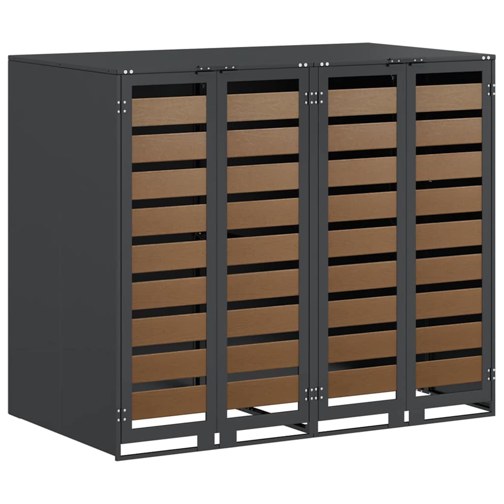 vidaXL Wagenmüllbehälter für 2 Behälter 136 x 77,5 x 115,5 cm Stahl