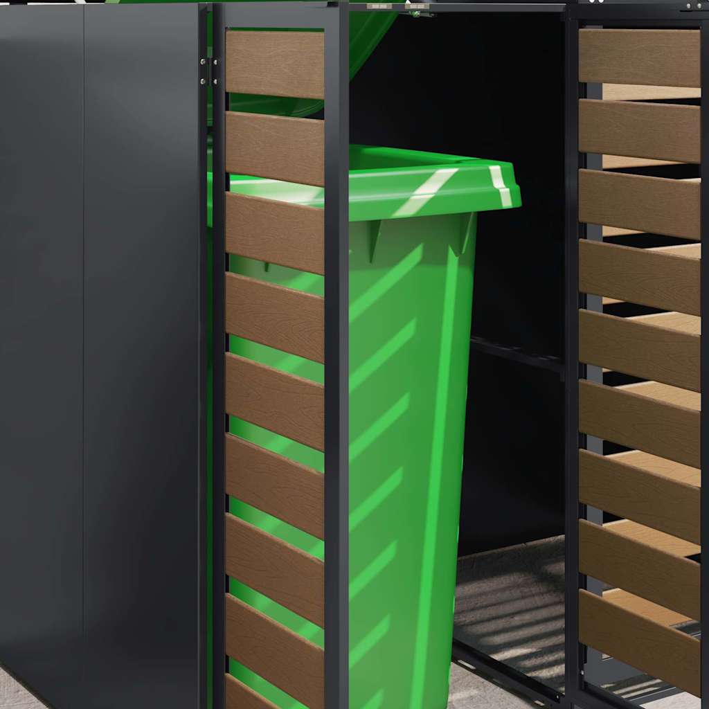 vidaXL Wagenmüllbehälter für 2 Behälter 136 x 77,5 x 115,5 cm Stahl