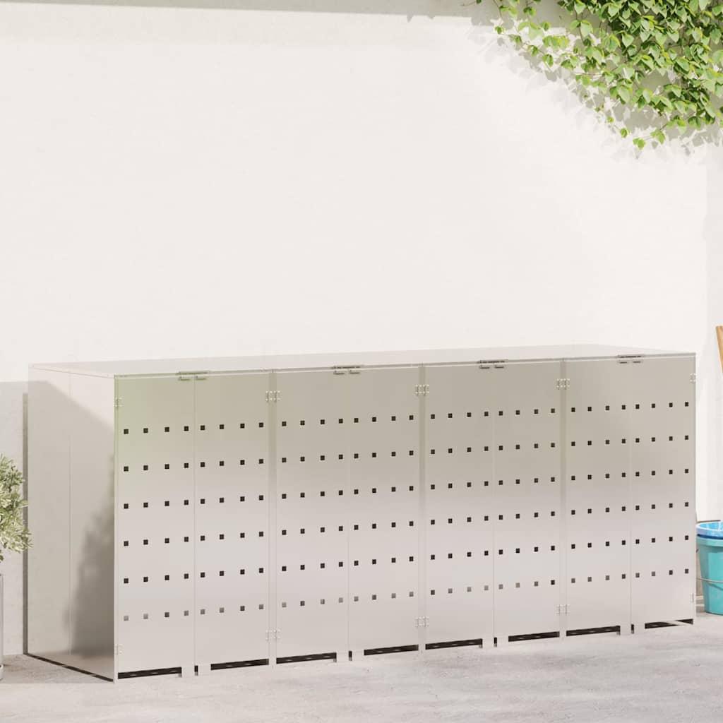 vidaXL Wagenmüllbehälter für 2 Behälter 136 x 77,5 x 115,5 cm Stahl