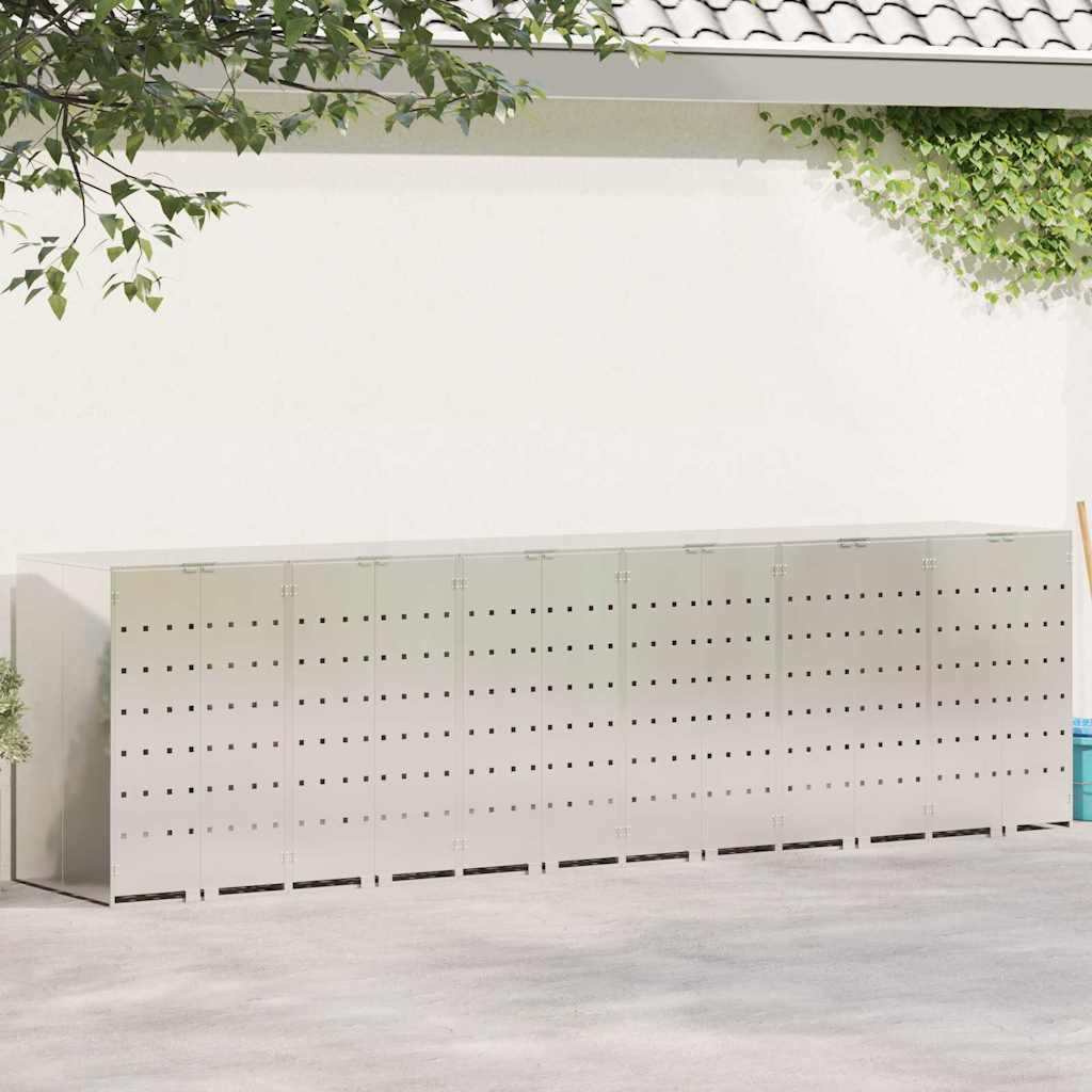 vidaXL Wagenmüllbehälter für 2 Behälter 136 x 77,5 x 115,5 cm Stahl