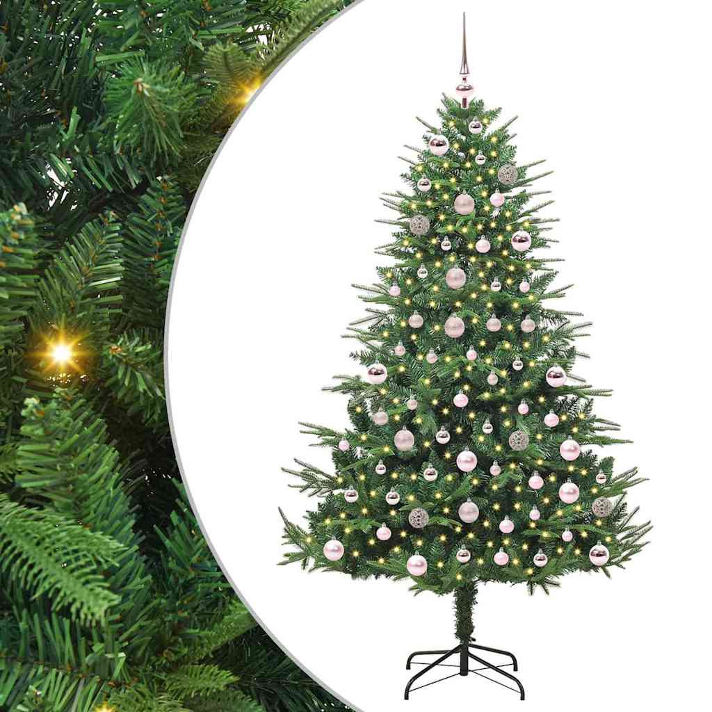 vidaXL Künstlicher vorbeleuchteter Weihnachtsbaum mit Kugelset 120 cm