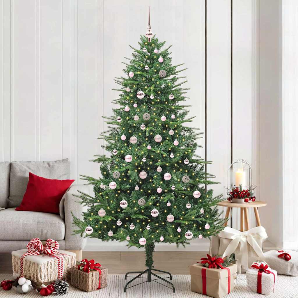 vidaXL Künstlicher vorbeleuchteter Weihnachtsbaum mit Kugelset 120 cm