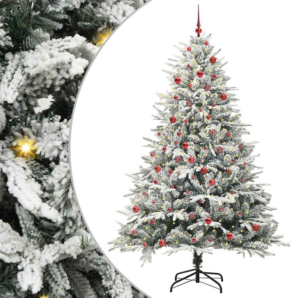 vidaXL Künstlicher vorbeleuchteter Weihnachtsbaum mit Kugelset 120 cm