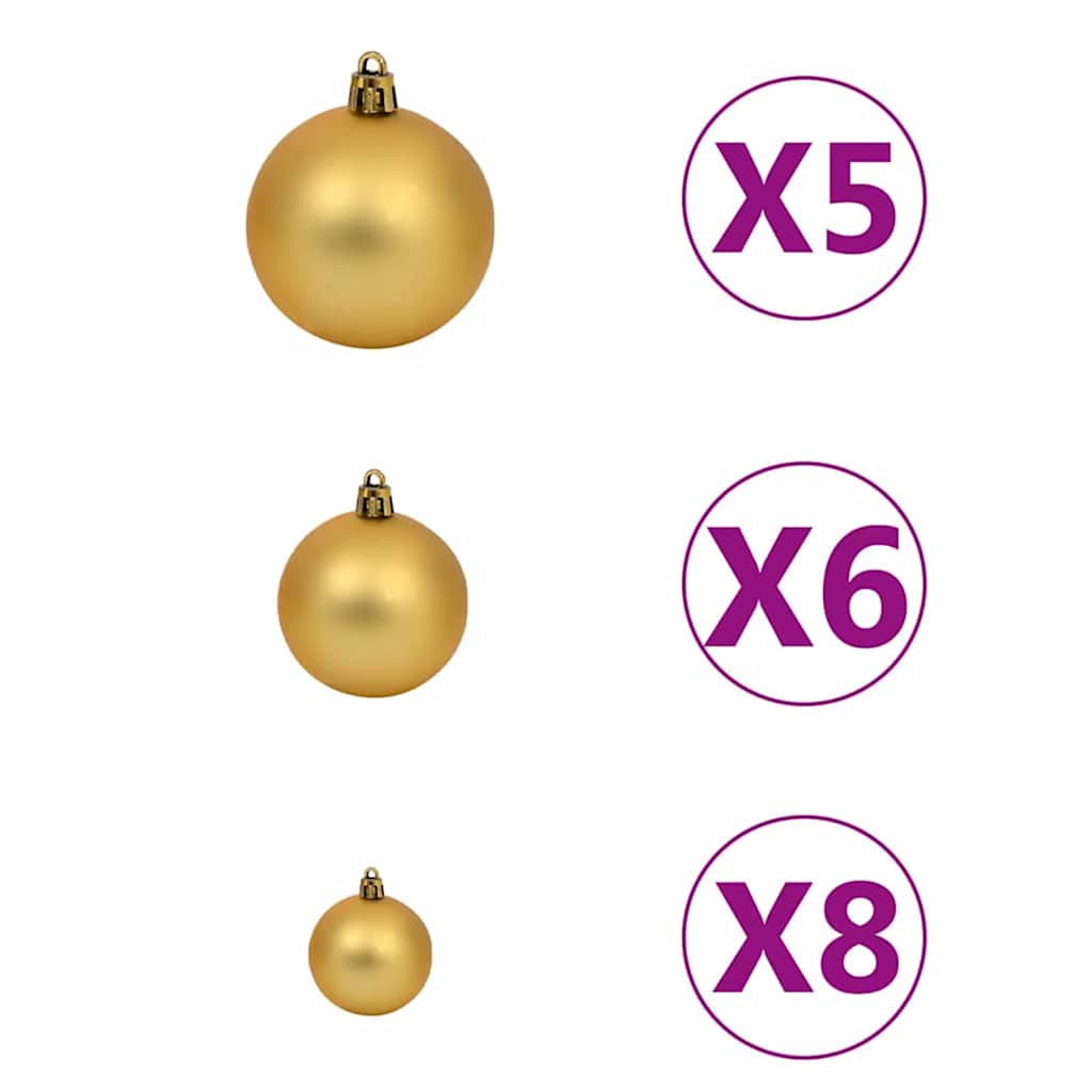 vidaXL Künstlicher beleuchteter Weihnachtsbaum mit Kugel-Set 120 cm