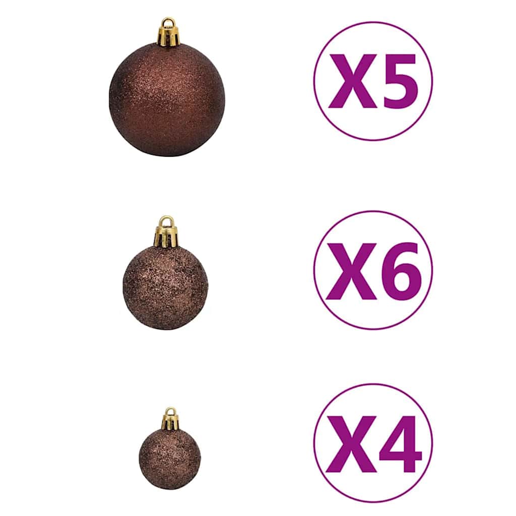 vidaXL Künstlicher beleuchteter Weihnachtsbaum mit Kugel-Set 120 cm