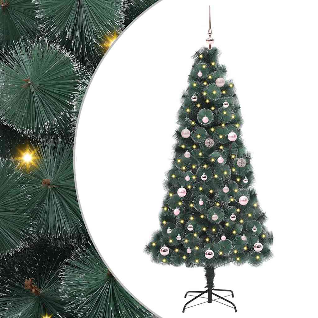 vidaXL Künstlicher beleuchteter Weihnachtsbaum mit Kugel-Set 120 cm