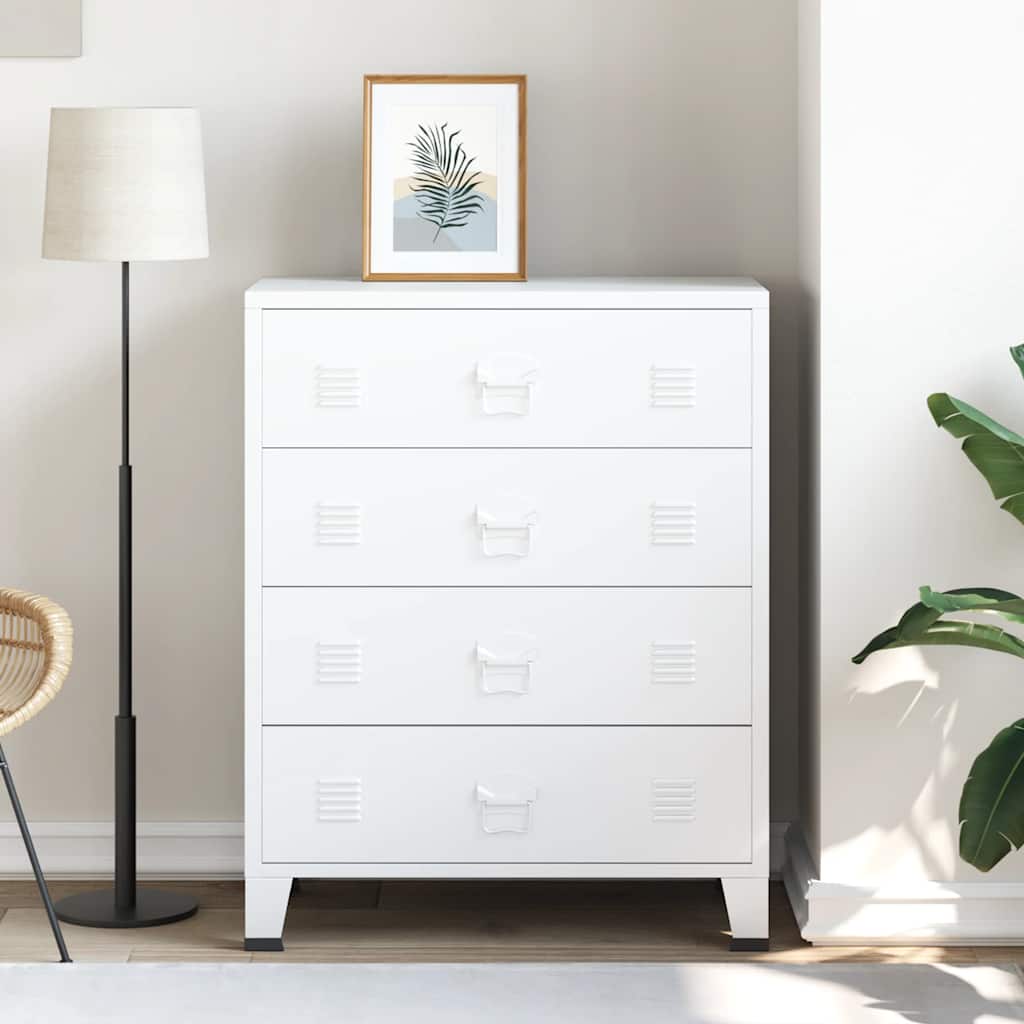 vidaXL Schubladenschrank Metall Industrie-Stil 78 x 40 x 93 cm Schwarz