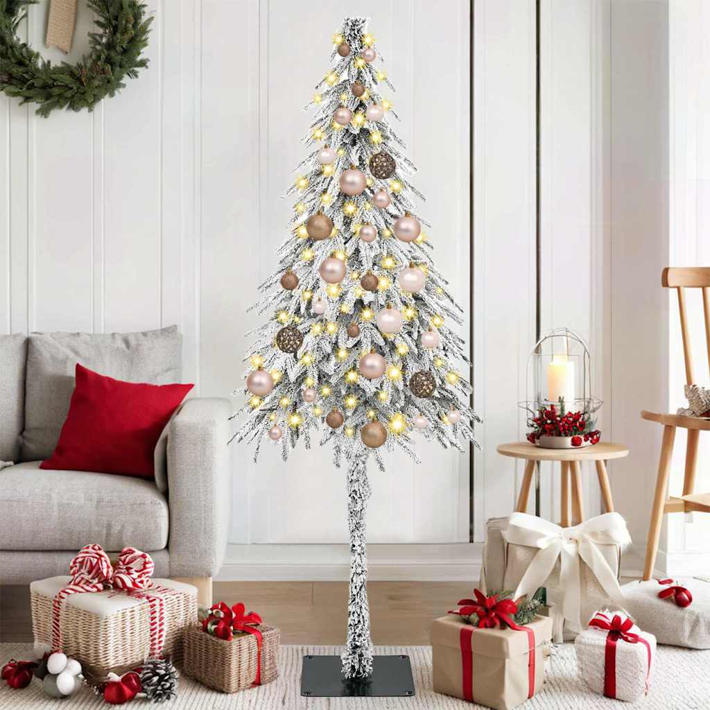 vidaXL Weihnachtsbaum mit 150 LEDs Weiß 120 cm PE und Stahl