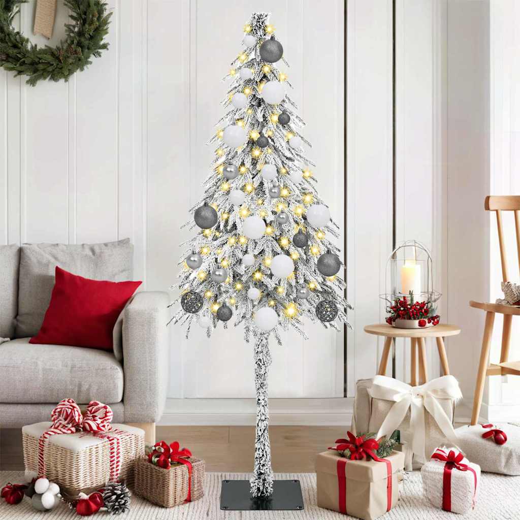vidaXL Weihnachtsbaum mit 150 LEDs Weiß 120 cm PE und Stahl