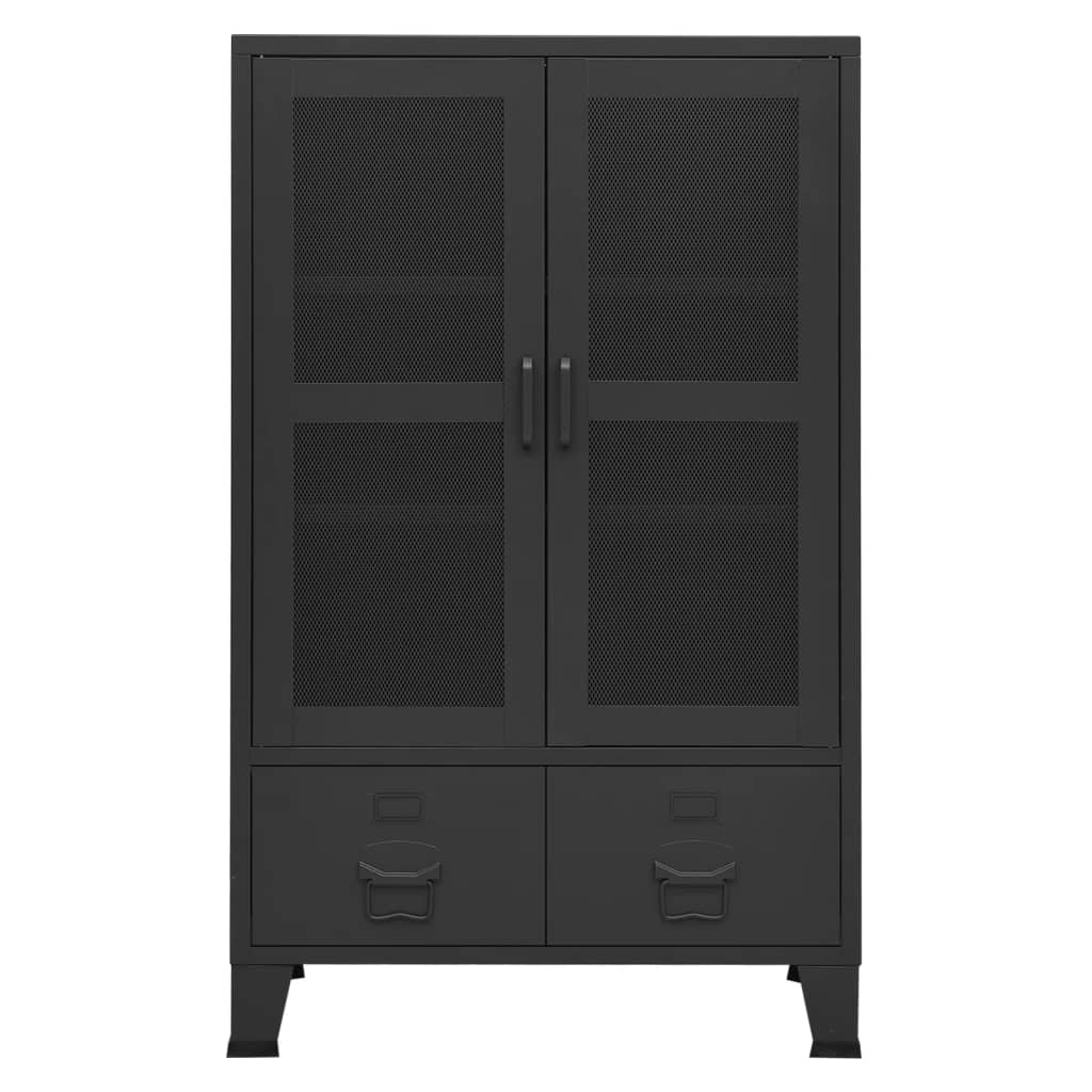 vidaXL Lagerschrank Industrial Schwarz 70x40x115 cm Metall