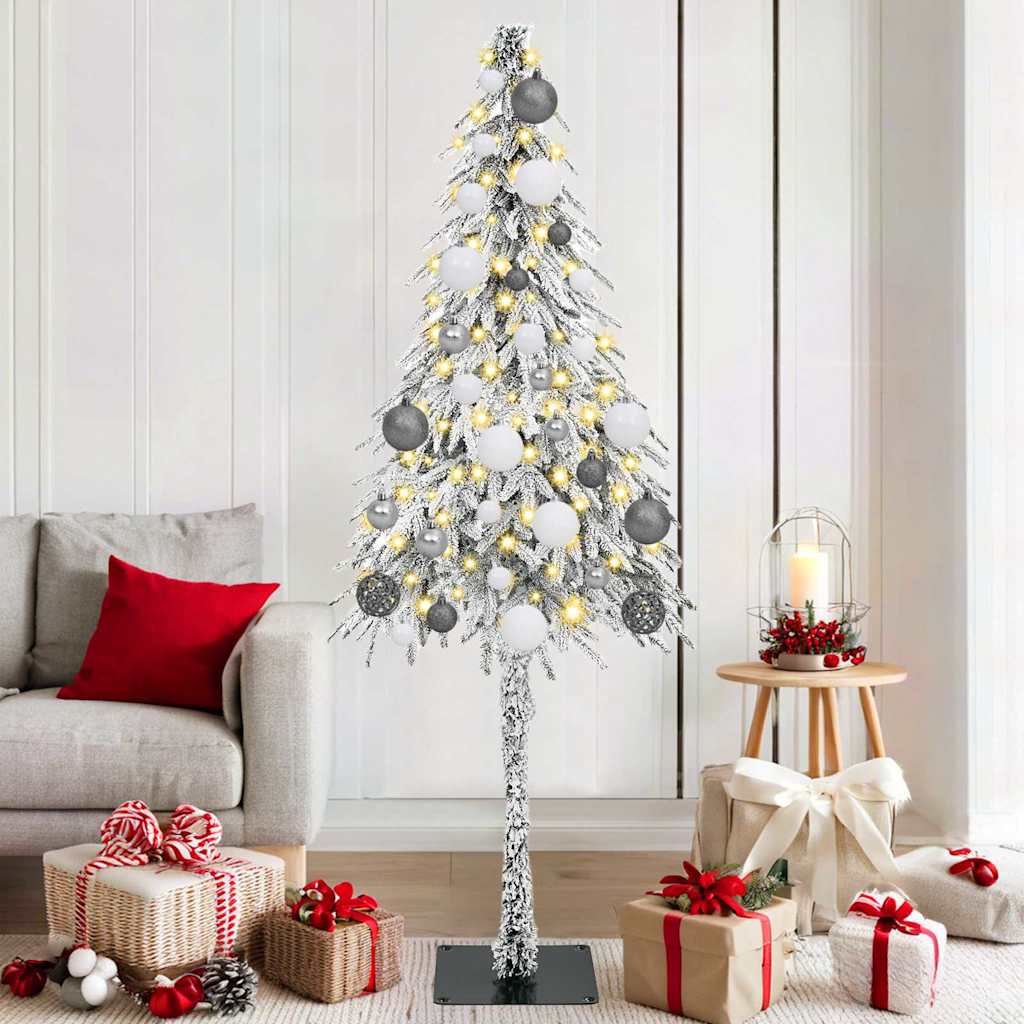 vidaXL Weihnachtsbaum mit 150 LEDs Weiß 120 cm PE und Stahl