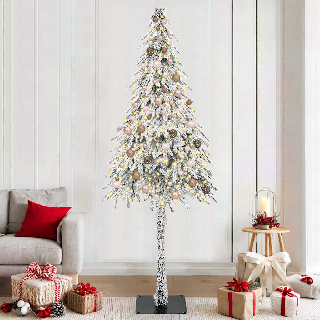 vidaXL Weihnachtsbaum mit 150 LEDs Weiß 120 cm PE und Stahl