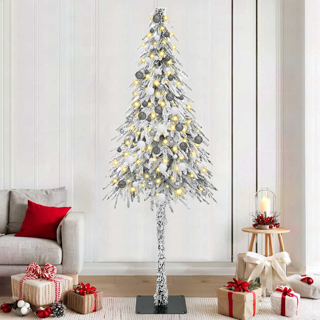 vidaXL Weihnachtsbaum mit 150 LEDs Weiß 120 cm PE und Stahl