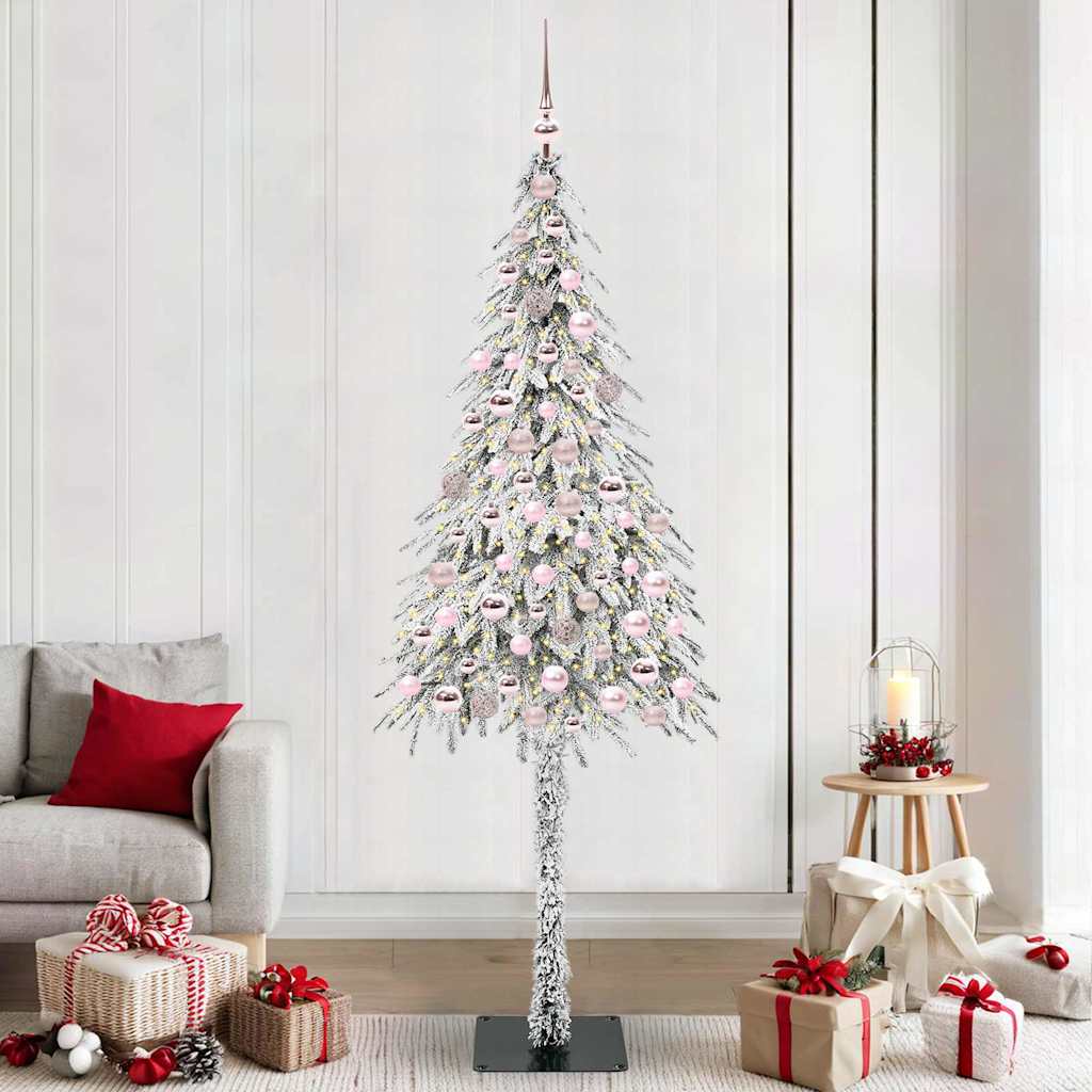 vidaXL Weihnachtsbaum mit 150 LEDs Weiß 120 cm PE und Stahl